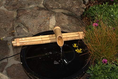 Zen Fountain Kit with Bamboo Spout for Indoor Outdoor Use