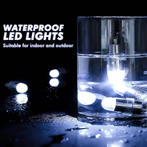 LIHAO 24 LED Battery Operated White Party Light Bulbs