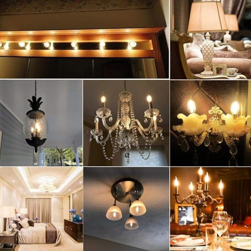Frosted Flame Tip Chandelier Light Bulb 40W E12 6 Pack