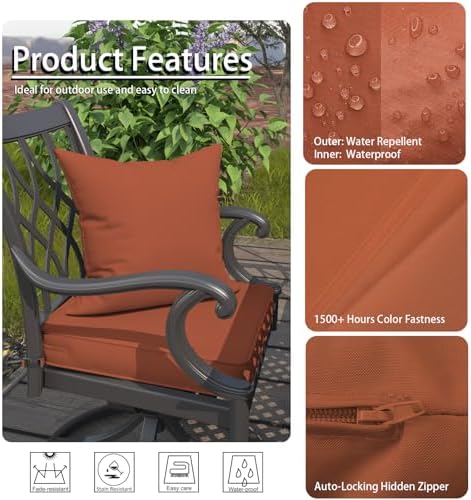 Premium 18x18 Inch Outdoor Throw Pillows 2 PCS Red