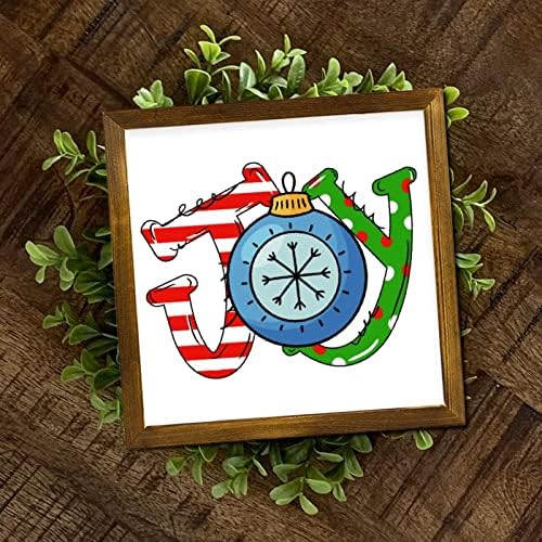 Christmas Joy Ball Framed Wooden Welcome Sign