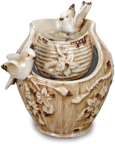 Foreside Home and Garden D9290 Distressed Bird Bath Water Fountain