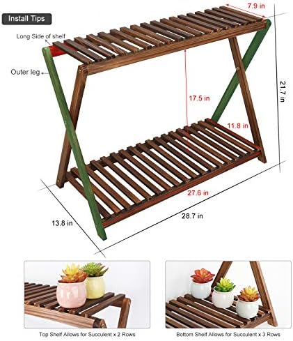 Tovacu 2 Tier Plant Stand for Indoor Outdoor Use