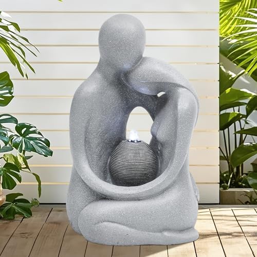 21 Tabletop Fountain with Artistic Couple Statue