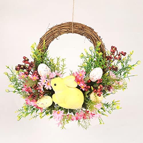 Hand-Woven Easter Bunny Wreath Outdoor Decor
