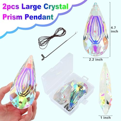 2 Pack 120mm Crystal Suncatcher Rainbow Maker