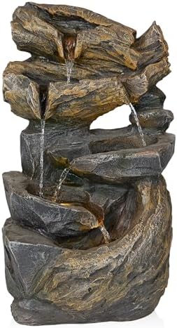 Alpine Corporation ZDQ104 Rock Fountain with LED Lights