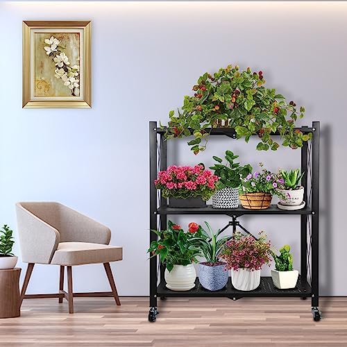 DOBEGARDEN 3 Tier Folding Plant Stand for Indoor Flowers
