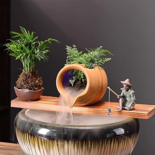 Ceramic Water Fountain Jar for Garden Outdoor Dcor