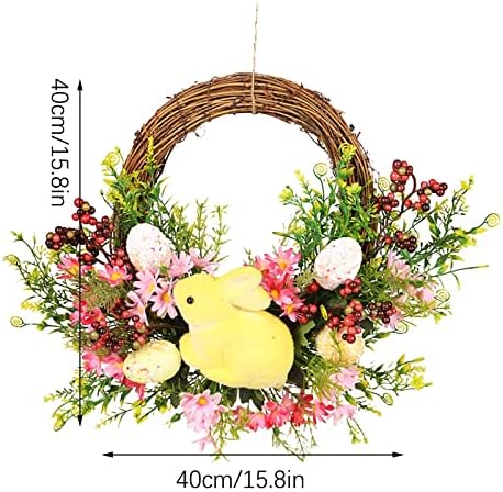 Hand-Woven Easter Bunny Wreath Outdoor Decor