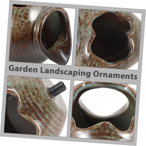 Ceramic Outdoor Fountain with Built-In Filtration System