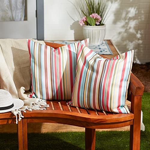DII Summer Stripe Throw Pillow Covers Set of 2 18x18