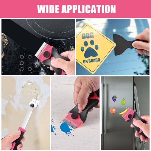 4 Pack Razor Blade Scraper Tool Set with 50 PCS Blades