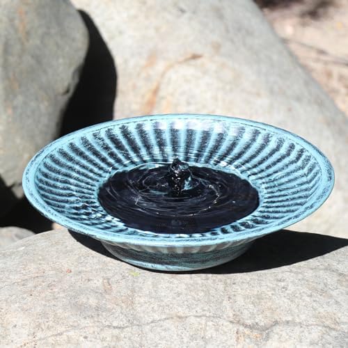 123 Inch Solar Fountain Bird Bath Blue