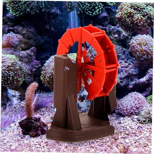 Cabilock Plastic Water Wheel Fountain Decor Red