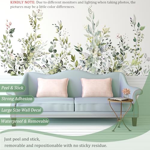 VePret Green Plants Wall Decals Peel and Stick