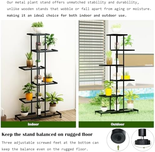 Twhep 6 Tier Metal Plant Stand for 12 Potted Plants