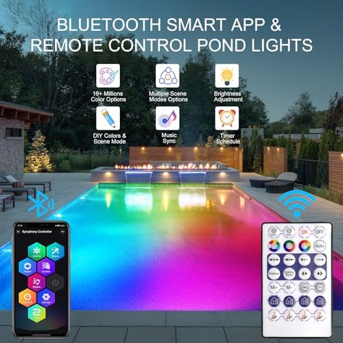 CREPOW RGB Underwater Pond Lights Set of 6