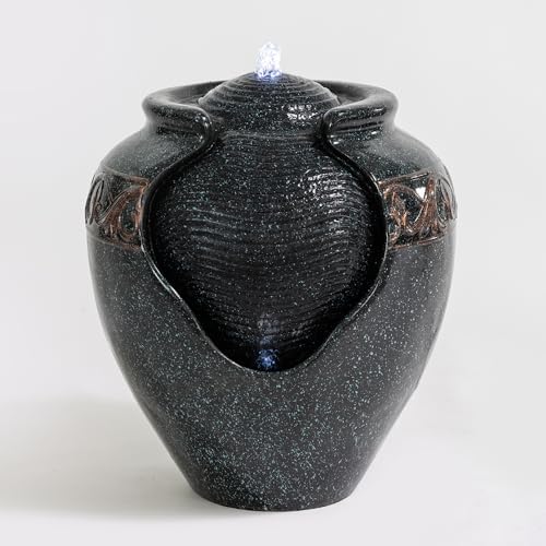 Can Fountain with LED Lights Bronze Blue