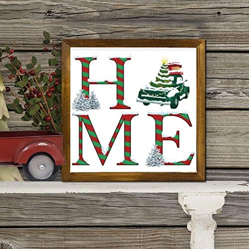 Christmas Candy Cane Wood Wall Sign 7x7 Inch