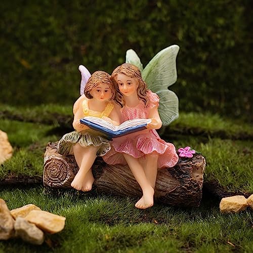 PRETMANNS Fairies for Fairy Garden - 2 Sitting Sisters