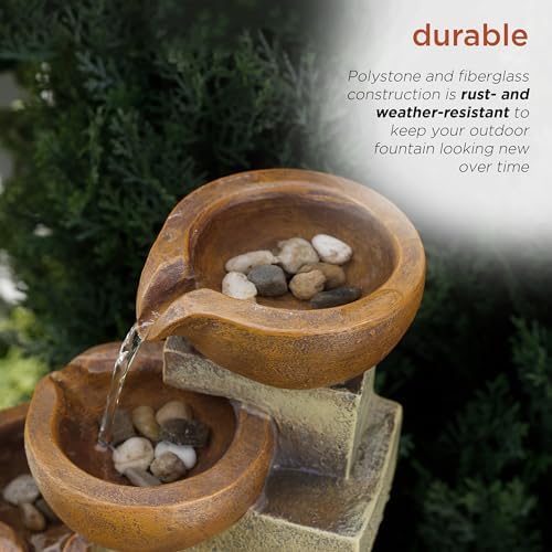 Alpine Corporation WCT726 Tabletop Waterfall Fountain with Stone Look
