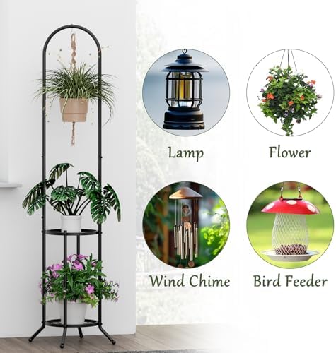 2-Tier Hanging Plant Stand for Indoor and Outdoor Use