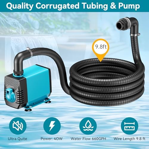 POPOSOAP Pond Waterfall with Pump Kit 12inch P43