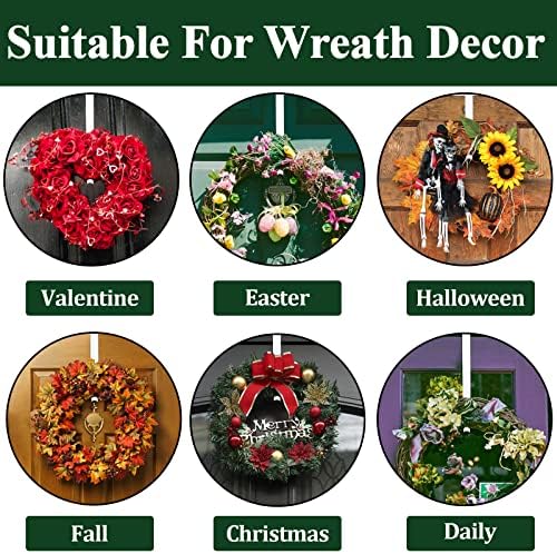 ZMCINER Adjustable Wreath Hanger for Front Door White Metal 20lbs Capacity
