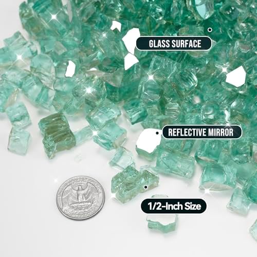 Skyflame 10-Pound Fire Glass with Light Green Reflective Finish