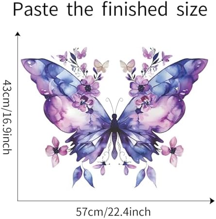 TUOKING Purple Butterfly Wall Stickers Removable Decal