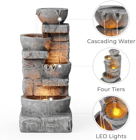 Teamson Home 3325 in LED Outdoor Water Fountain
