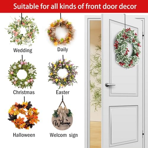 12 Inch Black Wreath Hanger for Front Door