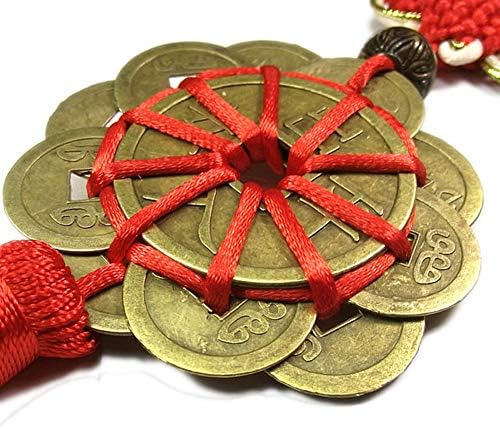 Chinese Feng Shui Ten Emperor Money Coins with Red Tassels