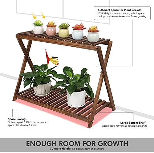 Tovacu 2 Tier Plant Stand for Indoor Outdoor Use