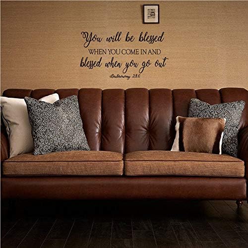 Blessed Entryway Wall Decal with Christian Handwriting
