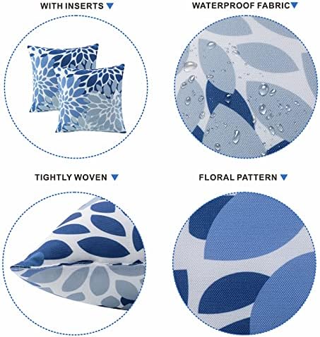 JMKaixin 2 Pack Waterproof Decorative Outdoor Pillows 18x18 Inch