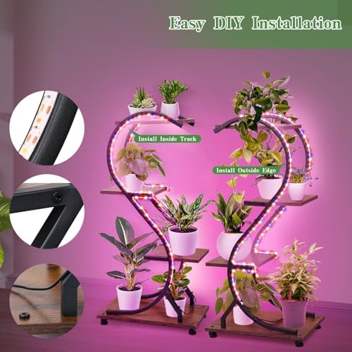 RVHOME 4 Tier Indoor Plant Stand with Grow Lights