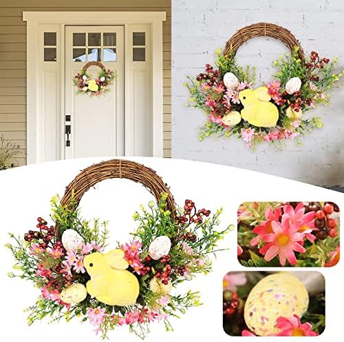 Hand-Woven Easter Bunny Wreath Outdoor Decor