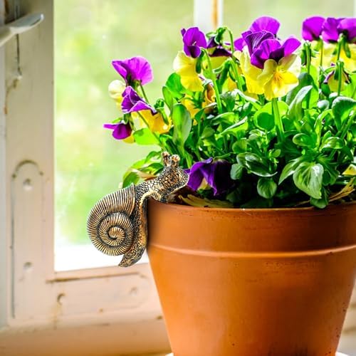 Vintage Resin Snail Planter Pot Hugger Ornament