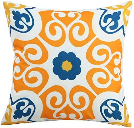 Outdoor Waterproof Throw Pillow Covers Set of 4 Floral Boho Farmhouse