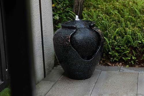 Can Fountain with LED Lights Bronze Blue
