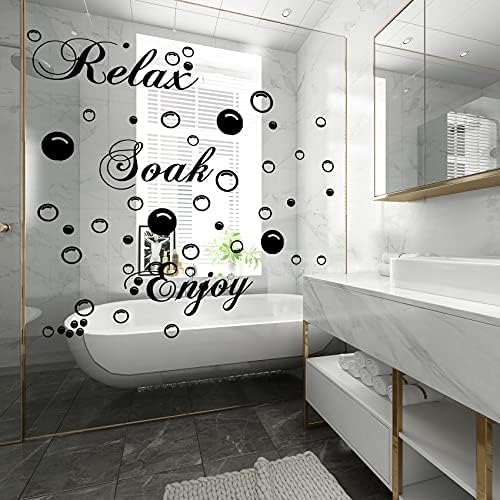 Bathroom Wall Stickers with Bubble Decals and Inspirational Quotes