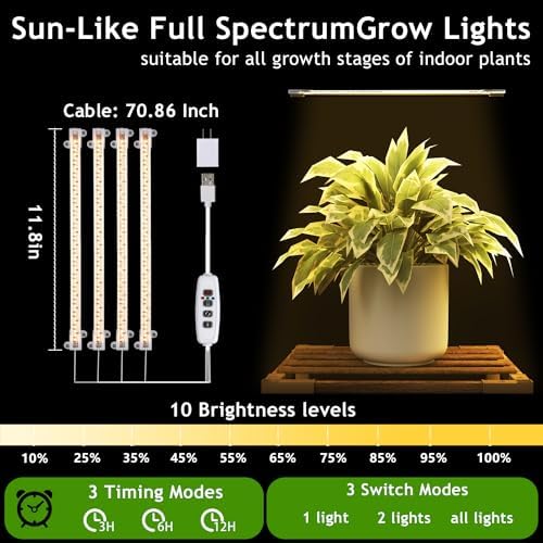 HOMKIRT 14 Tier Corner Plant Stand with Grow Lights