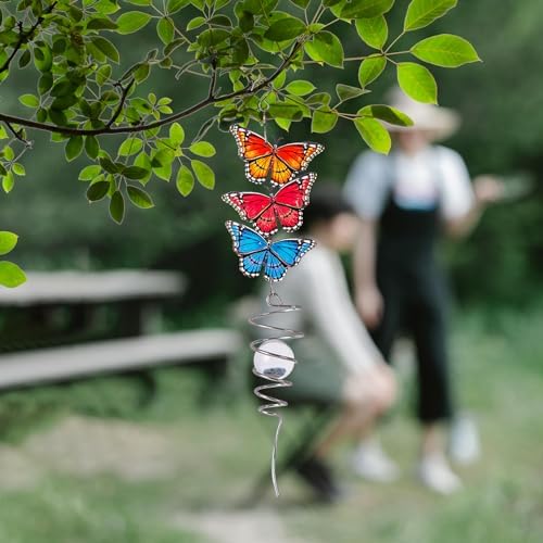 18 Inch Butterfly Wind Spinner Garden Decor