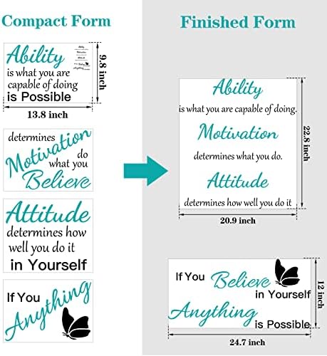 Outus 2 Sheet Blue Vinyl Wall Decal Motivation Quote