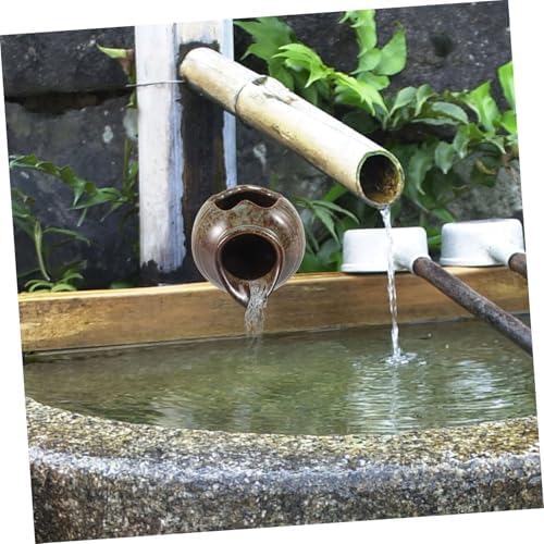 Ceramic Outdoor Fountain with Built-In Filtration System