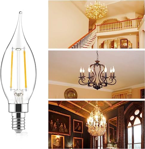 60W Equivalent Dimmable LED Chandelier Bulb 6 Pack
