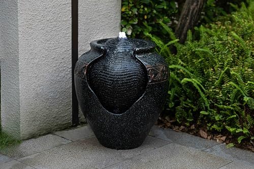 Can Fountain with LED Lights Bronze Blue