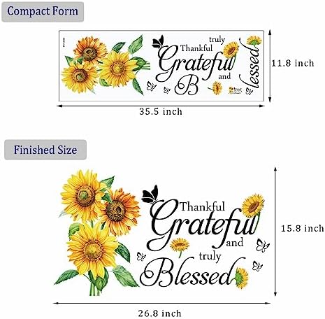 Flenlow Wall Stickers Sunflower Quote Design
